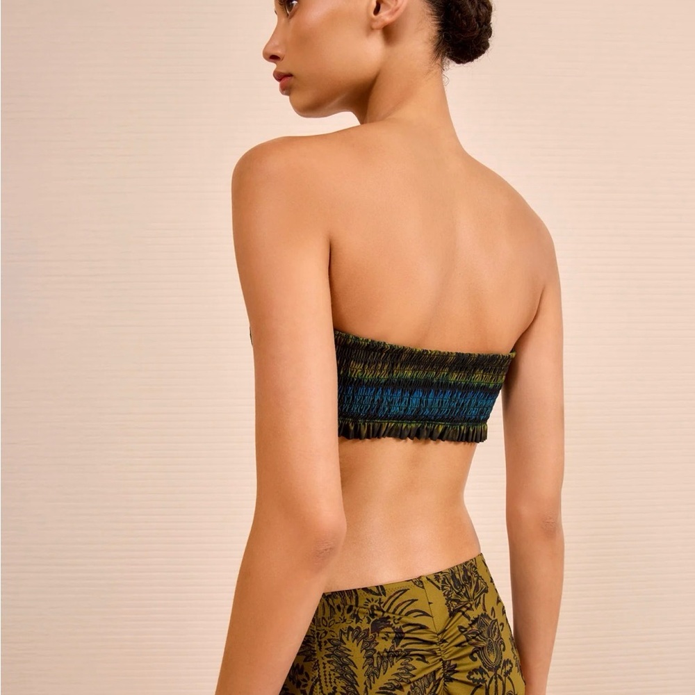 Ulla Johnson Smocked Bandeau Bikini Top - Picture 4 of 5